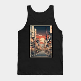 japan tokyo vintage travel tourism 2 Tank Top